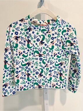Lily and Dan Mermaid Print Long Sleeve Rash Guard Swim Shirt Top Girls Sz 3T